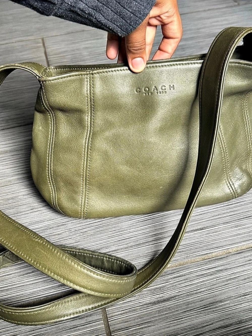 Coach Leather Crossbody Bag in Green